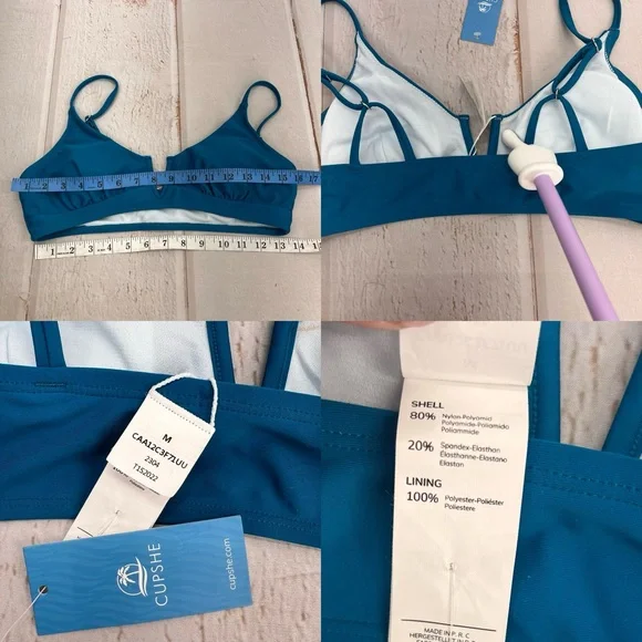 NWT Swimsuit‎ Bikini Top  V-Wire Bralette SIZE M - Picture 16 of 17